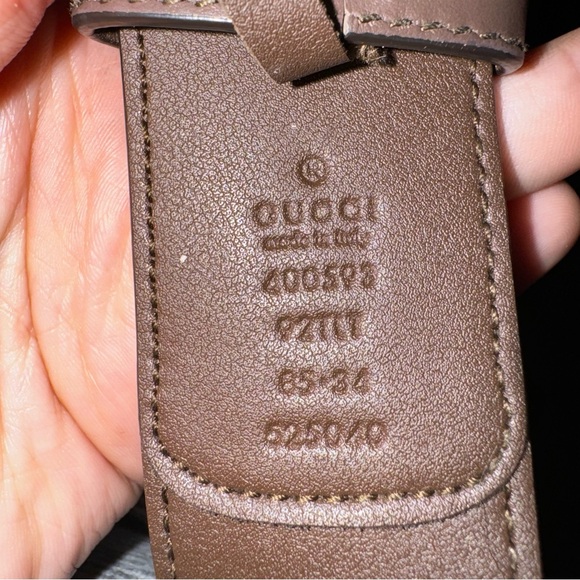 Gucci GG with Double Buckle Canvas Leather Belt size 30 85 gold brown supreme og - Picture 8 of 10